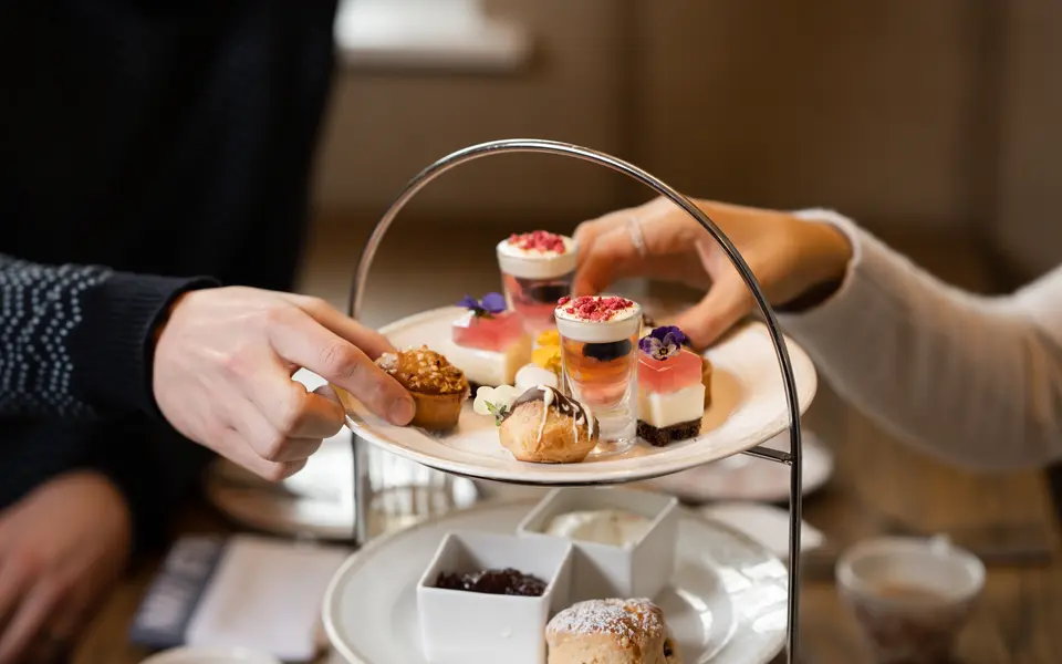 Aftn Tea for two close up The Old Inn